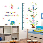 SK9087 Learning English DIY kids room decorative wall sticker English alphabet kids height gown chart - Image 3