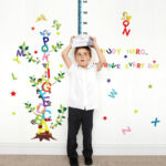 SK9087 Learning English DIY kids room decorative wall sticker English alphabet kids height gown chart - Image 5