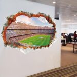 XH9305 3D Football Field Pattern Waterproof Wallpaper for Room Decoration - Green - Image 2