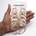 Pack of 6 - golden Different Sizes Hoops (Bali)