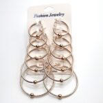 Pack of 6 - golden Different Sizes Hoops (Bali) - Image 2