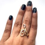 golden whith stone Ring For Girls