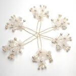 pack of six Hair Accessories Pearls Beads Hairpins  Flower Bridal Wedding Hair Clips Ornament - Image 8