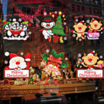 snowflake snowman bell star penguin sleigh SK9108 glass window decoration holiday arrangement Wall sticker - Image 2