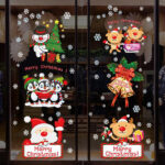 snowflake snowman bell star penguin sleigh SK9108 glass window decoration holiday arrangement Wall sticker - Image 3