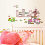 Girl On Bike In City Wallpaper Sticker, Creative PVC Wall sticker Ay7122 - Image 3