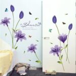 SK9122B PURPLE BIG TULIP WALL WALLSTICKER WALL STICKER WALL STICKER TRANSPARENT DECORATION 60x90 - Image 4