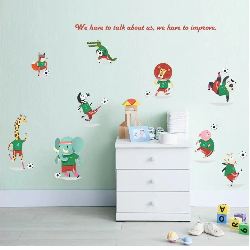 2603_samolepka-na-zed-zviratka-fotbaliste-50x220-cm_e71498e2-423d-439a-b65e-04f8d578f019 Interior sticker "Carnival Country: Animals-football players" size 50x70 sk7182 - Image 1