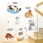 Home decor decals cute cats wall stickers decals home background de...ht94006 - Image 2