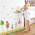 Wall Stickers TV Background wall-sk9085 Fence Birdhouse Fresh Home Living Room TV Background Wall Sticker - Image 2