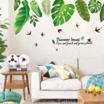 Green Summer Leaves Removable  Wall Art Sticker Home Decor - Image 5