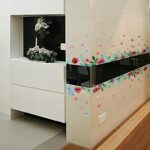 Green leaves flower pattern sticker living room bedroom backdrop decorative wall decal (XH7212) - Image 2