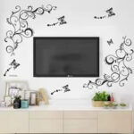 Black and white butterfly pattern art bedroom porch commercial wall background beautification decorative wall stickers wallpaper - Image 2