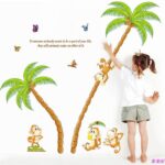 wall sticker XL8110 Árbol mono animales de dibujos animados inicio decoración de la casa pegatinas de pared de vinilo kids niño salón dormitorio diy arte mural decor decal - Image 2