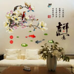Removable Chinese Style Wall Sticker Magpie Plum Blossom Living Room - Image 4