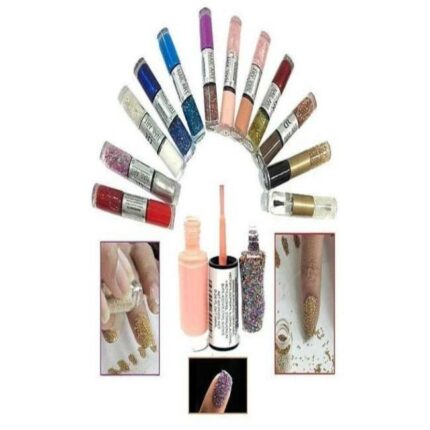 BANOOS FASHION COLOR 2 IN 1 BEADS NAIL POLISH '2