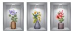 Pack of 3 Removable Self-Adhesive Wall Stickers - Home Decor Decals with Plants, Flowers - Western Wall Art for Living Room and More (Size: 30cm x 42.5cm) - Image 3