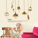 Lamp Coklat Stiker Dinding Wallpaper Dekorasi Ruang Wall Sticker JM7176 - Image 2