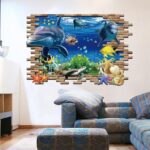 WALL STICKER XL8120 3D BRICK DOLPHIN 60X90 WALSTICKER WALLSTICKER - Image 2