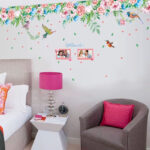 Sk9052 Peony and Magpie Wall Sticker - Image 2
