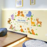 Cartoon Baby Animals Wall Sticker SK-9104 Colorful Animals Wall Paper Wall Art Decor For Kids Room PVC Removeable – Online Shopping Pakistan, Nail Art in Pakistan, Wall Stickers - Image 4