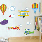 Jm6607 Wall Sticker For Kids Room Home Decoration Wall Decor Air Balloon Plane - Image 6