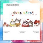 LOVELY CAT HM92039 bedroom wall decal. Korean wall decal size 60x90cm HM92039
