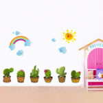 XH6216 CACTUS N RAINBOW RAINBOW CACTUS WALL STICKER 45X60 WALSTICKER - Image 6