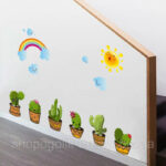 XH6216 CACTUS N RAINBOW RAINBOW CACTUS WALL STICKER 45X60 WALSTICKER - Image 5