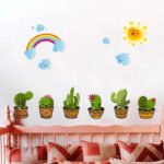 XH6216 CACTUS N RAINBOW RAINBOW CACTUS WALL STICKER 45X60 WALSTICKER - Image 4