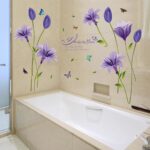 SK9122B PURPLE BIG TULIP WALL WALLSTICKER WALL STICKER WALL STICKER TRANSPARENT DECORATION 60x90 - Image 6