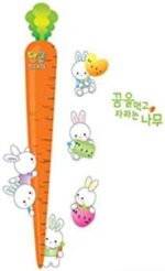 Jm8318 DIY Height Measurement Carrot Rabbits Wall Sticker (Multicolor) - Image 5