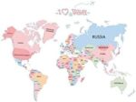 Background Colorful English Words World Map Vinyl Wall Stickers Abc 1055 - Image 4