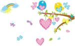 Tree Bird Cartoon Removable Tree Heart Wall Sticker Cozy Romantic Bedroom Living Room Kitchen Bathroom Removable Wall Sticker size 45x60 ay3D6001 - Image 2
