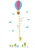 Jm8264 Wall Sticker Cartoon hot air balloon Height Ruler Wall Art Sticker Wall paper Blue - Image 4