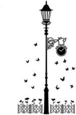 Street lamps and Iron fence Wall Decal Sticker Self - Adhesive Street lamps and Iron fence Instant Wall Decal Sticker for Living Room Bedroom - Image 2