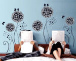 Flower Ball Wall Sticker Decal Black size 50x70 ay7014b - Image 3