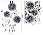 Flower Ball Wall Sticker Decal Black size 50x70 ay7014b - Image 5