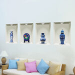 3D realistic blue and white porcelain vase wall stickers for bedrooms and studies, waterproof and moisture-proof.xh1022 - Image 2