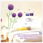 wall sticker living room decor XL8010 LC9083 PVC purple dandelion two optional removable children's room decor paper fashion - Image 3
