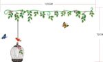 Flower & Green leaves with birdcage & Butterfly Removable Sticker - Image 5