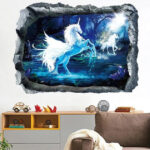 Interior sticker 3D Unicorn XH7240 70x50cm - Image 3