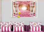 3D Cherry Blossoms Floral Tree Scenery Window Wall Stickers xh0999 - Image 7