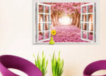 3D Cherry Blossoms Floral Tree Scenery Window Wall Stickers xh0999 - Image 6