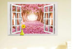 3D Cherry Blossoms Floral Tree Scenery Window Wall Stickers xh0999 - Image 5