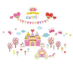 Cartoon White Princess Girl Castle Wall Sticker Abc1012 - Image 2
