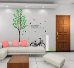 OneHouse Tree Grass Bike Birds Love Poem Wall Sticker Living Room Decoration size 100x140 dm570079ab - Image 2