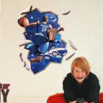 3D Basketball Player Wall Sticker  size 60x90 ay8004 - Image 2