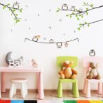 JM7246 Owls lovely tree Kids vinyl wall sticker for kids rooms home decor decals adesivos de parede stickers - Image 4