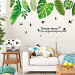 3D green leaves wall stickers kids room decoration bedroom living room wall decoration home decoration accessories al8362 - Image 4
